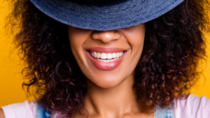 Woman smiling with Dental Crowns